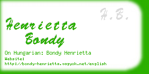 henrietta bondy business card